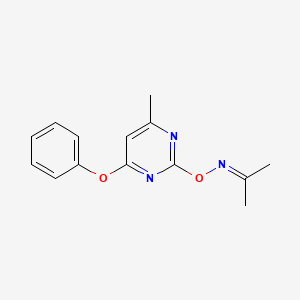 molecular formula C14H15N3O2 B4986859 acetone O-(4-methyl-6-phenoxy-2-pyrimidinyl)oxime 