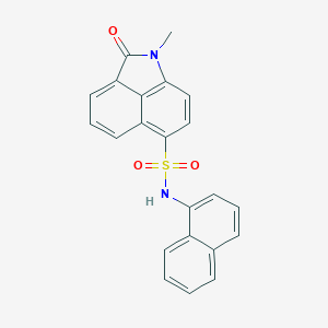 molecular formula C22H16N2O3S B498687 1-methyl-N-(1-naphthyl)-2-oxo-1,2-dihydrobenzo[cd]indole-6-sulfonamide 