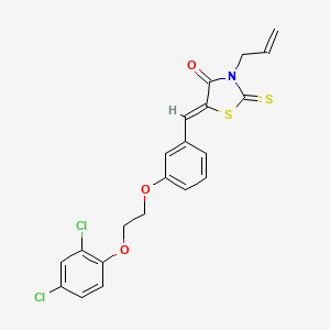 molecular formula C21H17Cl2NO3S2 B4986904 3-allyl-5-{3-[2-(2,4-dichlorophenoxy)ethoxy]benzylidene}-2-thioxo-1,3-thiazolidin-4-one 