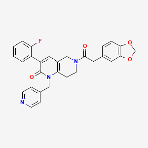 molecular formula C29H24FN3O4 B4986909 6-(1,3-benzodioxol-5-ylacetyl)-3-(2-fluorophenyl)-1-(4-pyridinylmethyl)-5,6,7,8-tetrahydro-1,6-naphthyridin-2(1H)-one 