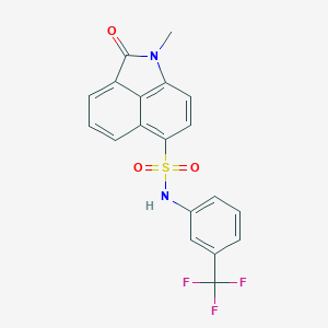 molecular formula C19H13F3N2O3S B498691 1-methyl-2-oxo-N-[3-(trifluoromethyl)phenyl]-1,2-dihydrobenzo[cd]indole-6-sulfonamide 