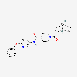 molecular formula C25H27N3O3 B4986914 1-[(1R*,2R*,4R*)-bicyclo[2.2.1]hept-5-en-2-ylcarbonyl]-N-(6-phenoxy-3-pyridinyl)-4-piperidinecarboxamide 