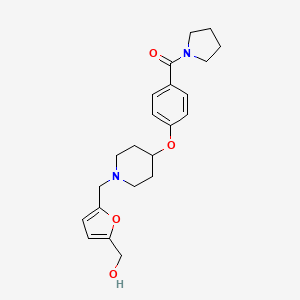 molecular formula C22H28N2O4 B4986922 [5-({4-[4-(1-pyrrolidinylcarbonyl)phenoxy]-1-piperidinyl}methyl)-2-furyl]methanol 
