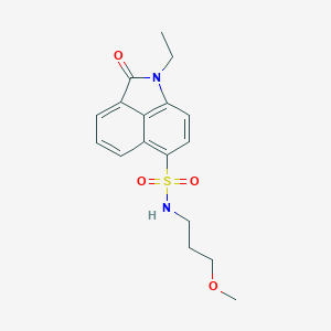 molecular formula C17H20N2O4S B498694 1-ethyl-N-(3-methoxypropyl)-2-oxo-1,2-dihydrobenzo[cd]indole-6-sulfonamide 