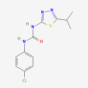 molecular formula C12H13ClN4OS B4986945 N-(4-chlorophenyl)-N'-(5-isopropyl-1,3,4-thiadiazol-2-yl)urea 