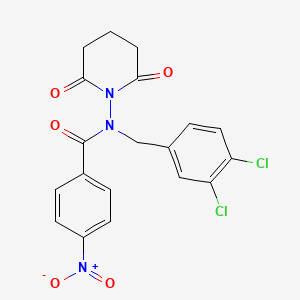 molecular formula C19H15Cl2N3O5 B4986948 N-(3,4-dichlorobenzyl)-N-(2,6-dioxo-1-piperidinyl)-4-nitrobenzamide 