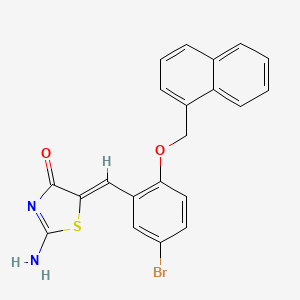 molecular formula C21H15BrN2O2S B4986956 5-[5-bromo-2-(1-naphthylmethoxy)benzylidene]-2-imino-1,3-thiazolidin-4-one 