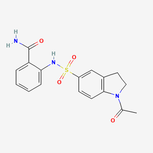 molecular formula C17H17N3O4S B4986962 2-{[(1-acetyl-2,3-dihydro-1H-indol-5-yl)sulfonyl]amino}benzamide 