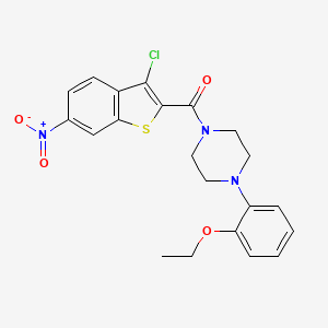 molecular formula C21H20ClN3O4S B4986974 1-[(3-chloro-6-nitro-1-benzothien-2-yl)carbonyl]-4-(2-ethoxyphenyl)piperazine 