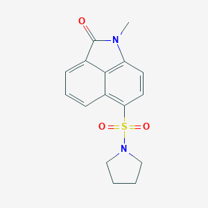 molecular formula C16H16N2O3S B498698 1-methyl-6-(1-pyrrolidinylsulfonyl)benzo[cd]indol-2(1H)-one 