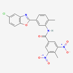 molecular formula C22H15ClN4O6 B4986986 N-[5-(5-chloro-1,3-benzoxazol-2-yl)-2-methylphenyl]-4-methyl-3,5-dinitrobenzamide 