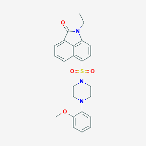 molecular formula C24H25N3O4S B498699 1-ethyl-6-{[4-(2-methoxyphenyl)-1-piperazinyl]sulfonyl}benzo[cd]indol-2(1H)-one 