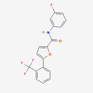 molecular formula C18H11F4NO2 B4986990 N-(3-fluorophenyl)-5-[2-(trifluoromethyl)phenyl]-2-furamide 