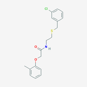 molecular formula C18H20ClNO2S B4987017 N-{2-[(3-chlorobenzyl)thio]ethyl}-2-(2-methylphenoxy)acetamide 