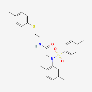 molecular formula C26H30N2O3S2 B4987024 N~2~-(2,5-dimethylphenyl)-N~2~-[(4-methylphenyl)sulfonyl]-N~1~-{2-[(4-methylphenyl)thio]ethyl}glycinamide CAS No. 6387-55-9