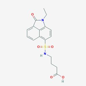 molecular formula C17H18N2O5S B498703 4-{[(1-Ethyl-2-oxo-1,2-dihydrobenzo[cd]indol-6-yl)sulfonyl]amino}butanoic acid 