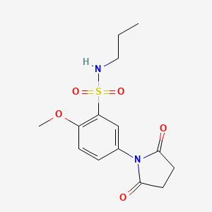 molecular formula C14H18N2O5S B4987031 5-(2,5-dioxo-1-pyrrolidinyl)-2-methoxy-N-propylbenzenesulfonamide 