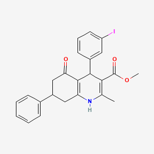 molecular formula C24H22INO3 B4987036 methyl 4-(3-iodophenyl)-2-methyl-5-oxo-7-phenyl-1,4,5,6,7,8-hexahydro-3-quinolinecarboxylate 