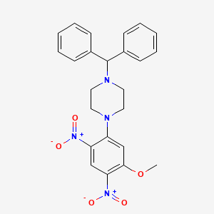 molecular formula C24H24N4O5 B4987055 1-(diphenylmethyl)-4-(5-methoxy-2,4-dinitrophenyl)piperazine 