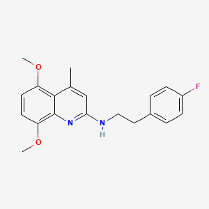 molecular formula C20H21FN2O2 B4987057 N-[2-(4-fluorophenyl)ethyl]-5,8-dimethoxy-4-methyl-2-quinolinamine 