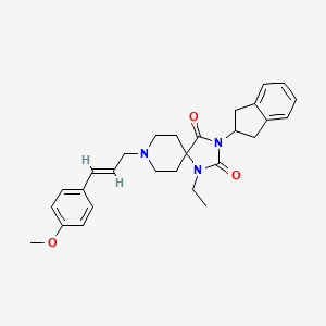 molecular formula C28H33N3O3 B4987082 3-(2,3-dihydro-1H-inden-2-yl)-1-ethyl-8-[(2E)-3-(4-methoxyphenyl)-2-propen-1-yl]-1,3,8-triazaspiro[4.5]decane-2,4-dione 