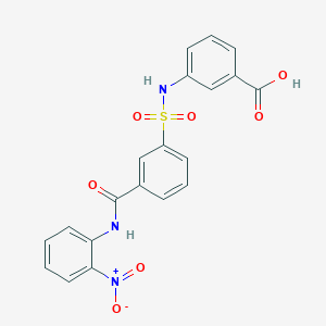 molecular formula C20H15N3O7S B4987096 3-{[(3-{[(2-nitrophenyl)amino]carbonyl}phenyl)sulfonyl]amino}benzoic acid 