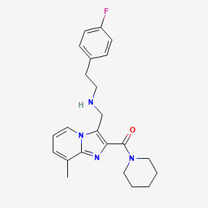 molecular formula C23H27FN4O B4987102 2-(4-fluorophenyl)-N-{[8-methyl-2-(1-piperidinylcarbonyl)imidazo[1,2-a]pyridin-3-yl]methyl}ethanamine 