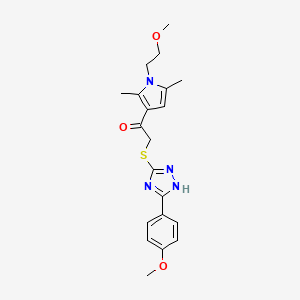 molecular formula C20H24N4O3S B4987109 1-[1-(2-methoxyethyl)-2,5-dimethyl-1H-pyrrol-3-yl]-2-{[5-(4-methoxyphenyl)-4H-1,2,4-triazol-3-yl]thio}ethanone 