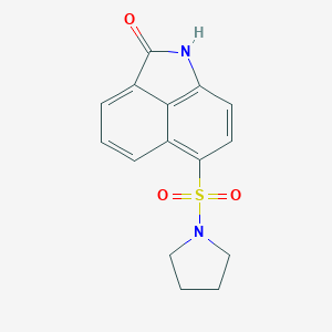 molecular formula C15H14N2O3S B498711 6-(1-pyrrolidinylsulfonyl)benzo[cd]indol-2(1H)-one 