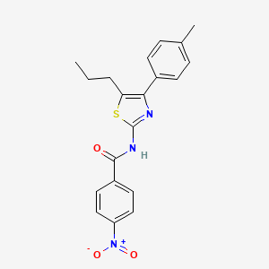 molecular formula C20H19N3O3S B4987114 N-[4-(4-methylphenyl)-5-propyl-1,3-thiazol-2-yl]-4-nitrobenzamide 