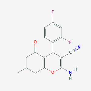2-amino-4-(2,4-difluorophenyl)-7-methyl-5-oxo-5,6,7,8-tetrahydro-4H-chromene-3-carbonitrile