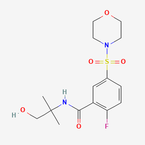 molecular formula C15H21FN2O5S B4987130 2-fluoro-N-(2-hydroxy-1,1-dimethylethyl)-5-(4-morpholinylsulfonyl)benzamide 