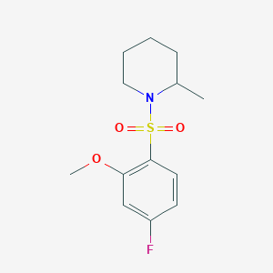 molecular formula C13H18FNO3S B4987136 1-[(4-fluoro-2-methoxyphenyl)sulfonyl]-2-methylpiperidine 