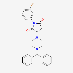 molecular formula C27H26BrN3O2 B4987147 1-(3-bromophenyl)-3-[4-(diphenylmethyl)-1-piperazinyl]-2,5-pyrrolidinedione CAS No. 5664-26-6