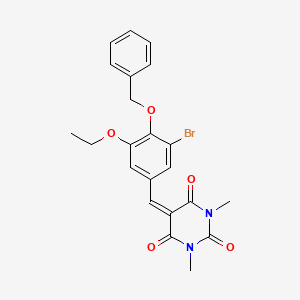 molecular formula C22H21BrN2O5 B4987151 5-[4-(benzyloxy)-3-bromo-5-ethoxybenzylidene]-1,3-dimethyl-2,4,6(1H,3H,5H)-pyrimidinetrione 