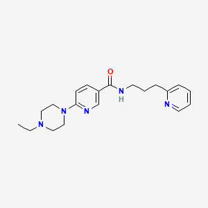 molecular formula C20H27N5O B4987162 6-(4-ethyl-1-piperazinyl)-N-[3-(2-pyridinyl)propyl]nicotinamide 