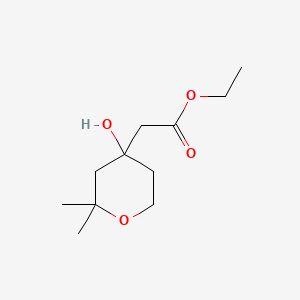 ethyl (4-hydroxy-2,2-dimethyltetrahydro-2H-pyran-4-yl)acetate