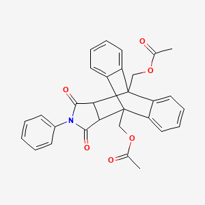 molecular formula C30H25NO6 B4987210 (16,18-dioxo-17-phenyl-17-azapentacyclo[6.6.5.0~2,7~.0~9,14~.0~15,19~]nonadeca-2,4,6,9,11,13-hexaene-1,8-diyl)bis(methylene) diacetate 