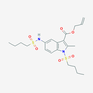 molecular formula C21H30N2O6S2 B498722 allyl 1-(butylsulfonyl)-5-[(butylsulfonyl)amino]-2-methyl-1H-indole-3-carboxylate 