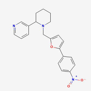 molecular formula C21H21N3O3 B4987230 3-(1-{[5-(4-nitrophenyl)-2-furyl]methyl}-2-piperidinyl)pyridine 