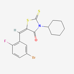 molecular formula C16H15BrFNOS2 B4987236 5-(5-bromo-2-fluorobenzylidene)-3-cyclohexyl-2-thioxo-1,3-thiazolidin-4-one 