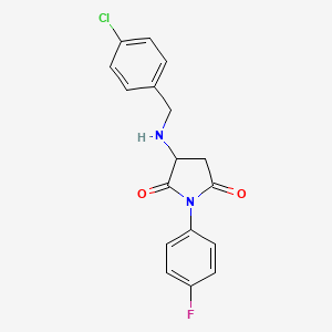 molecular formula C17H14ClFN2O2 B4987260 3-[(4-chlorobenzyl)amino]-1-(4-fluorophenyl)-2,5-pyrrolidinedione 