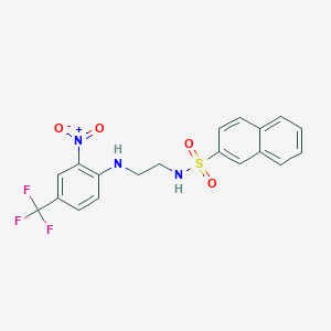 molecular formula C19H16F3N3O4S B4987262 N-(2-{[2-nitro-4-(trifluoromethyl)phenyl]amino}ethyl)-2-naphthalenesulfonamide 