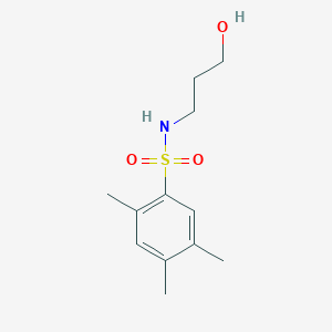 molecular formula C12H19NO3S B498728 N-(3-hydroxypropyl)-2,4,5-trimethylbenzenesulfonamide 