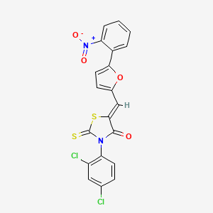 molecular formula C20H10Cl2N2O4S2 B4987288 3-(2,4-dichlorophenyl)-5-{[5-(2-nitrophenyl)-2-furyl]methylene}-2-thioxo-1,3-thiazolidin-4-one 
