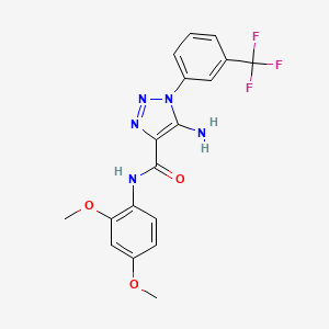 molecular formula C18H16F3N5O3 B4987294 5-amino-N-(2,4-dimethoxyphenyl)-1-[3-(trifluoromethyl)phenyl]-1H-1,2,3-triazole-4-carboxamide 