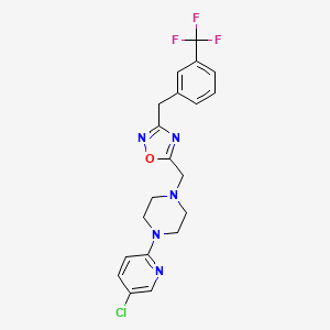 molecular formula C20H19ClF3N5O B4987302 1-(5-chloro-2-pyridinyl)-4-({3-[3-(trifluoromethyl)benzyl]-1,2,4-oxadiazol-5-yl}methyl)piperazine 