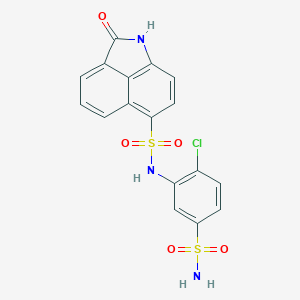 molecular formula C17H12ClN3O5S2 B498733 N-[5-(aminosulfonyl)-2-chlorophenyl]-2-oxo-1,2-dihydrobenzo[cd]indole-6-sulfonamide 