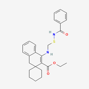 molecular formula C26H30N2O3S B4987331 ethyl 4'-({[(benzoylamino)thio]methyl}amino)-1'H-spiro[cyclohexane-1,2'-naphthalene]-3'-carboxylate 