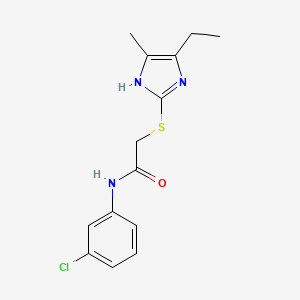 molecular formula C14H16ClN3OS B4987361 N-(3-chlorophenyl)-2-[(5-ethyl-4-methyl-1H-imidazol-2-yl)thio]acetamide 